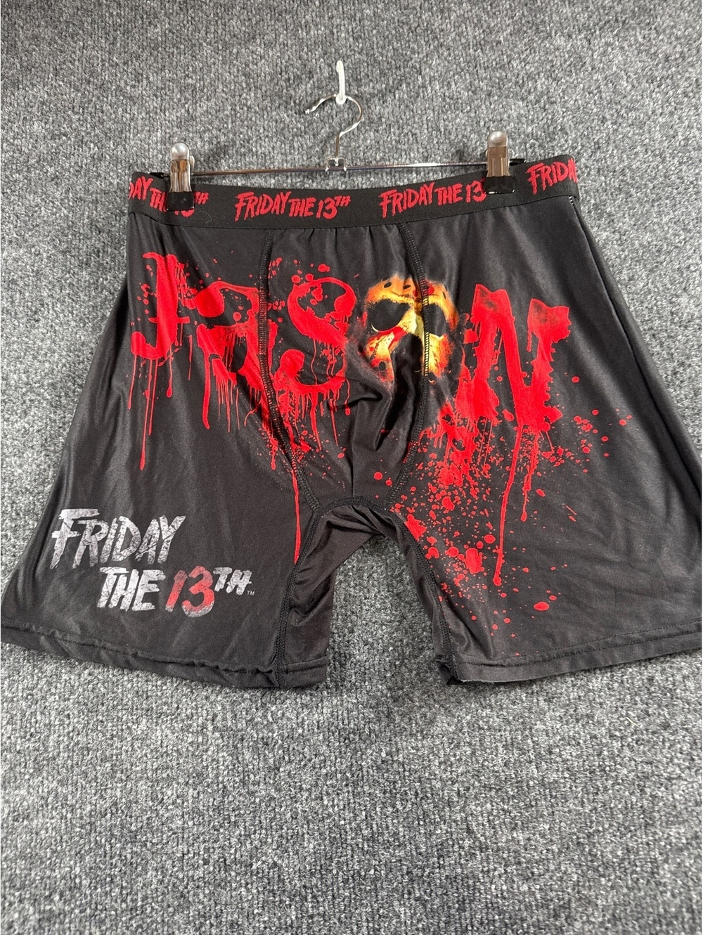 Friday The 13th Mens Large Jason Voorhees Black Red Boxer Briefs Shorts